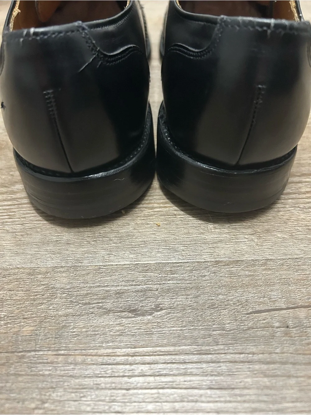 Allen Edmonds Lauderdale Men’s Size 9 D‎ Black Leather Woven Cap-Toe Derby Shoes